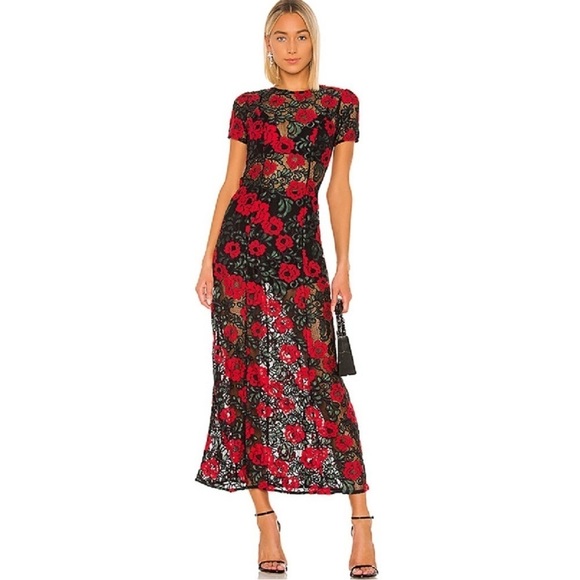 REVOLVE Dresses & Skirts - Revolve Lovers and Friends Nadine Rose Lace Dress Size M NWOT